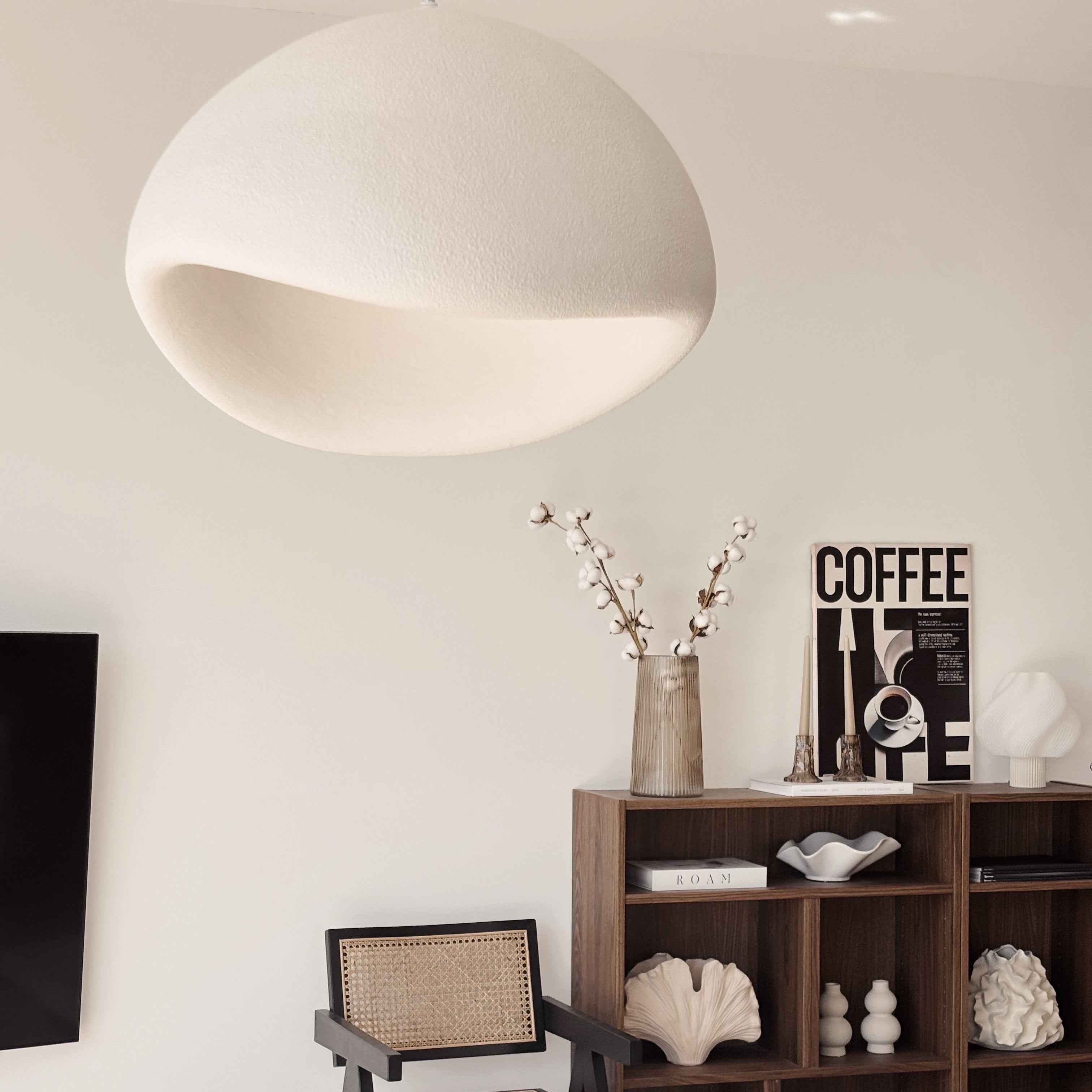 Bela Wave Ceiling Lamp | Sculptural Matte White Japandi Design