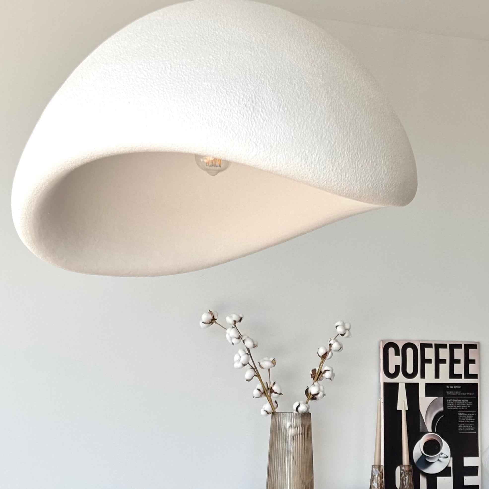 Bela Wave Ceiling Lamp | Sculptural Matte White Japandi Design