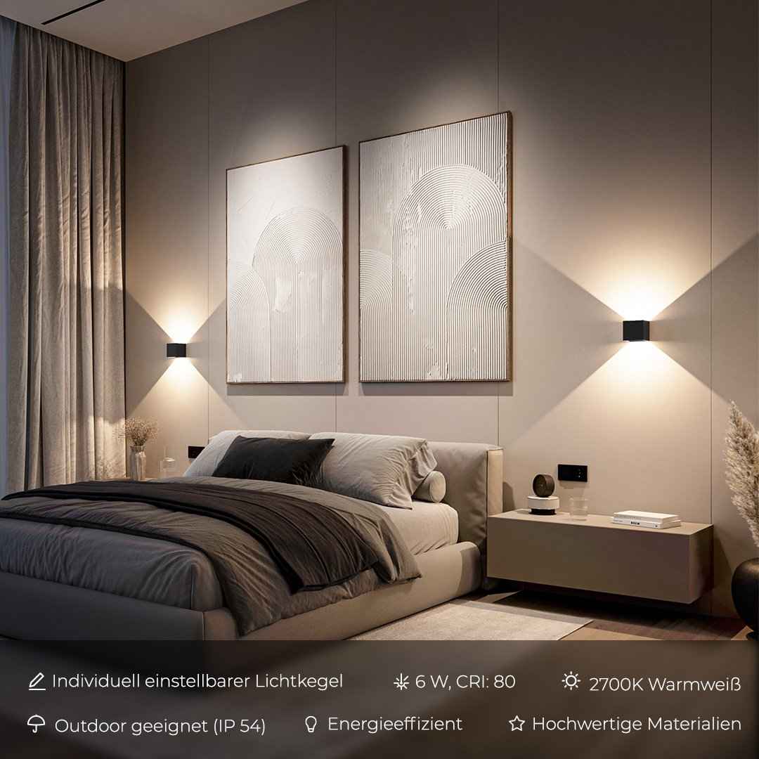 Xeno LED Wall Light | Adjustable Flaps, Warm White Light
