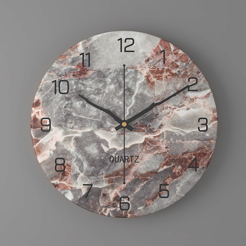 Bello Wandklok | Geluidsloos Quartz, Marmerlook 30cm