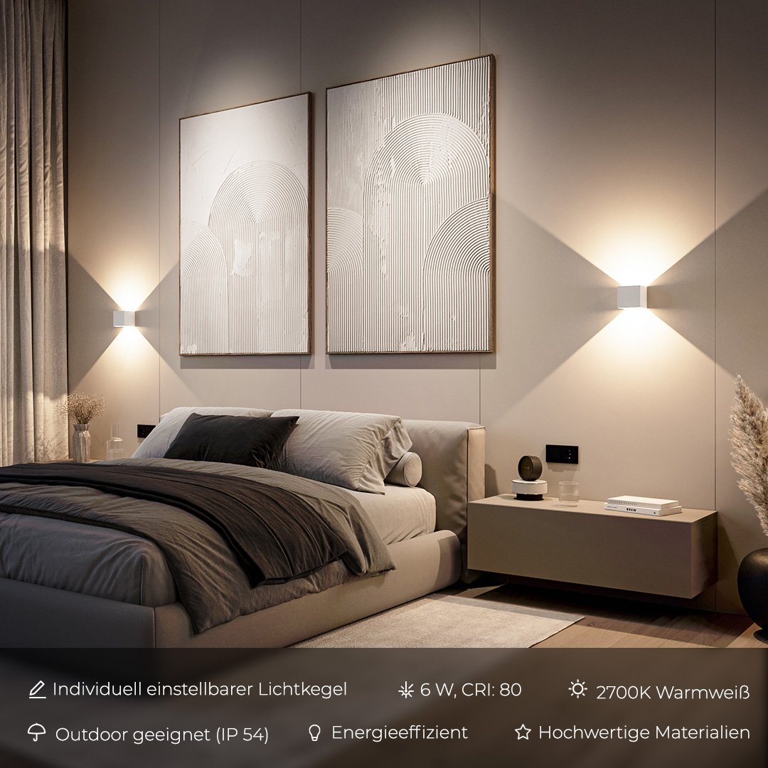Xeno LED Wall Light | Adjustable Flaps, Warm White Light