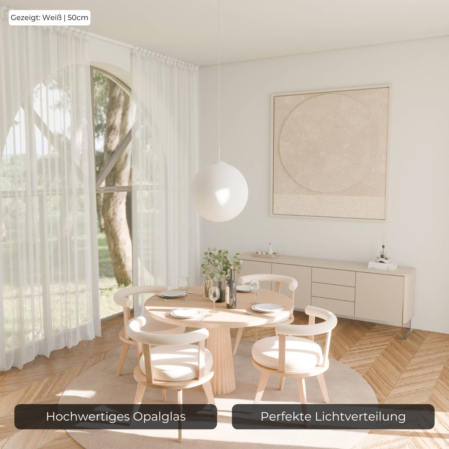 Bela Pendant Light | Matte Opal Glass, Soft Light Distribution