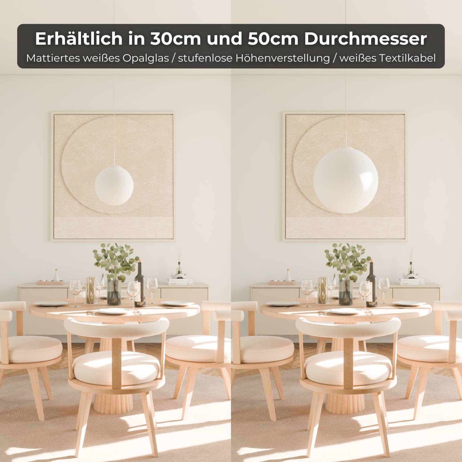 Bela Pendant Light | Matte Opal Glass, Soft Light Distribution