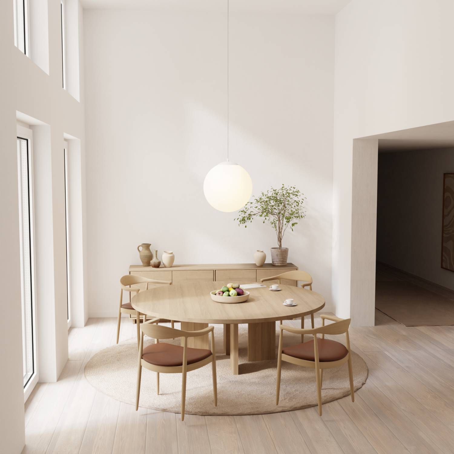 Zyra Pendant Light | Matte Opal Glass, Spherical Design