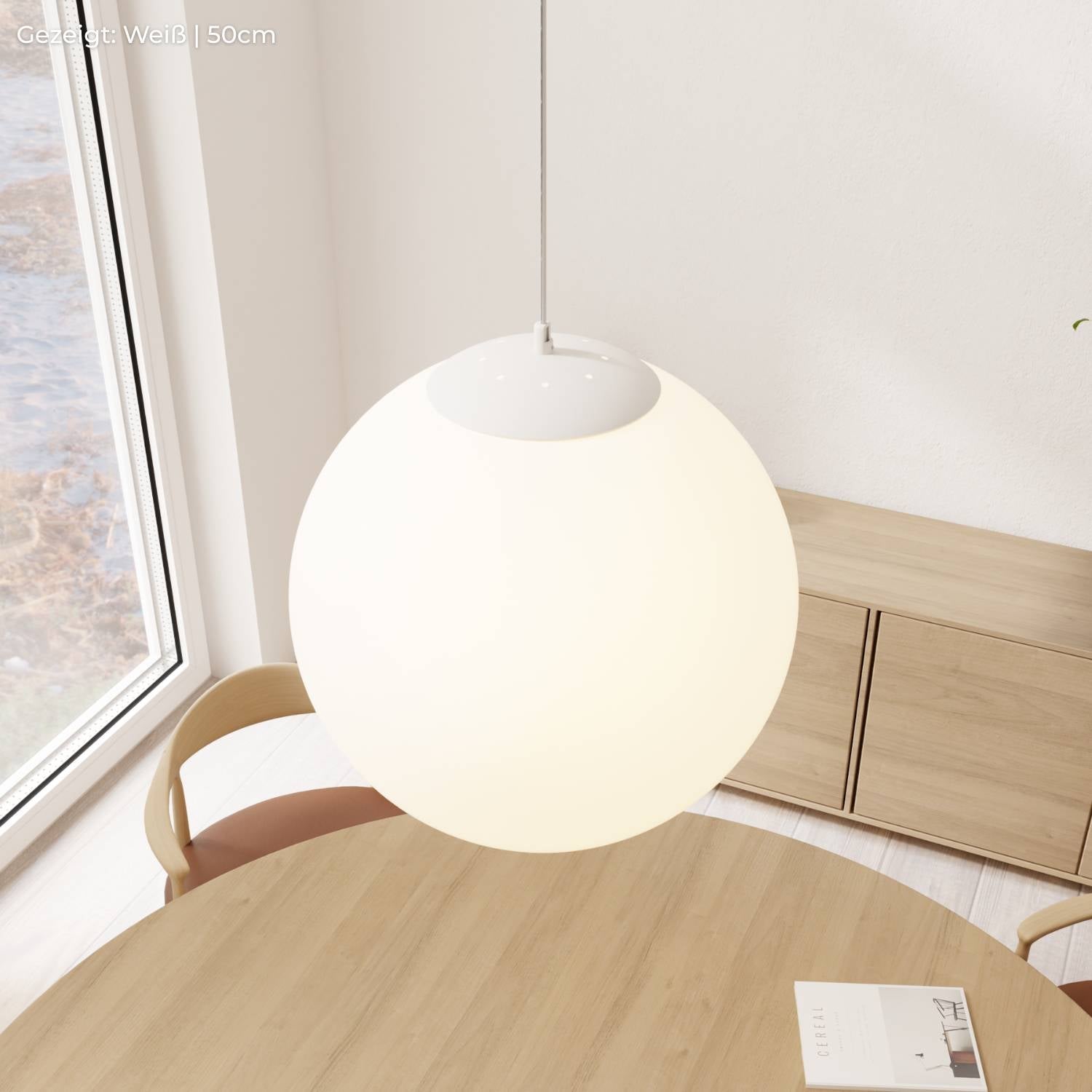Zyra Pendant Light | Matte Opal Glass, Spherical Design